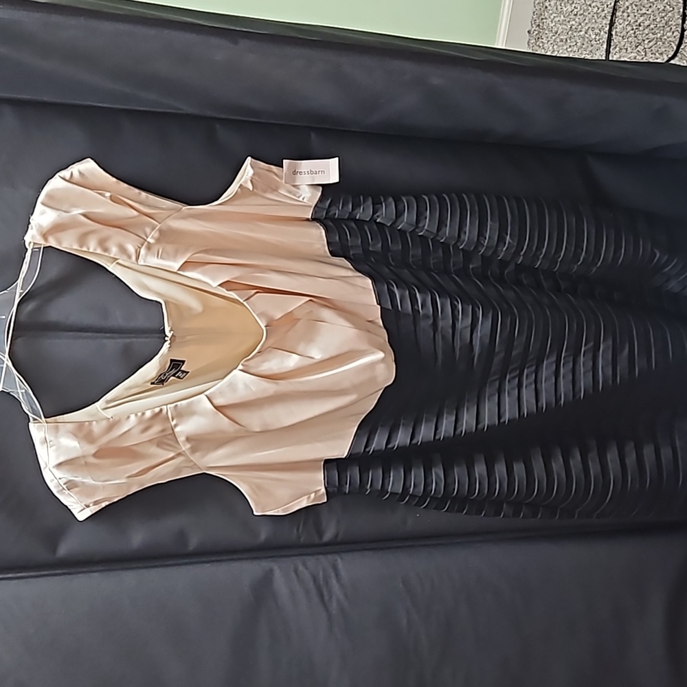 Cream and black mini dress